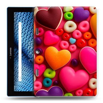 Силиконовый чехол на планшета Lenovo Tab 10 TB-X103F с принтом Сердечки Силиконовый чехол на планшета Lenovo Tab 10 TB-X103F с принтом Сердечки