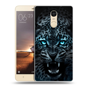 Силиконовый противоударный чехол на Xiaomi RedMi Note 4X с принтом Темный леопард Силиконовый противоударный чехол на Xiaomi RedMi Note 4X с принтом Темный леопард