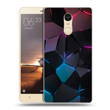 Силиконовый противоударный чехол на Xiaomi RedMi Note 4X с принтом Геометрия неона Силиконовый противоударный чехол на Xiaomi RedMi Note 4X с принтом Геометрия неона