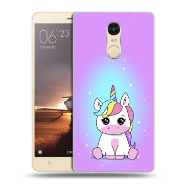 Силиконовый противоударный чехол на Xiaomi RedMi Note 4X с принтом Единорог Силиконовый противоударный чехол на Xiaomi RedMi Note 4X с принтом Единорог
