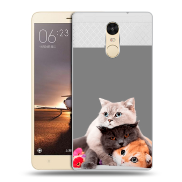 Силиконовый противоударный чехол на Xiaomi RedMi Note 4X с принтом Кошки Силиконовый противоударный чехол на Xiaomi RedMi Note 4X с принтом Кошки