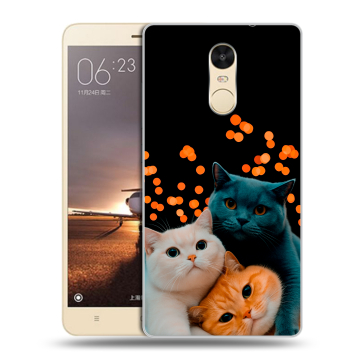 Силиконовый противоударный чехол на Xiaomi RedMi Note 4X с принтом Кошки Силиконовый противоударный чехол на Xiaomi RedMi Note 4X с принтом Кошки
