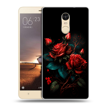 Силиконовый противоударный чехол на Xiaomi RedMi Note 4X с принтом Розы красные Силиконовый противоударный чехол на Xiaomi RedMi Note 4X с принтом Розы красные