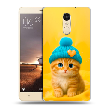 Силиконовый противоударный чехол на Xiaomi RedMi Note 4X с принтом Котенок в шапке