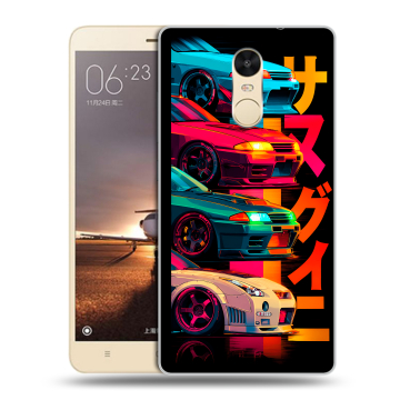 Силиконовый противоударный чехол на Xiaomi RedMi Note 4X с принтом Гоночные машины
