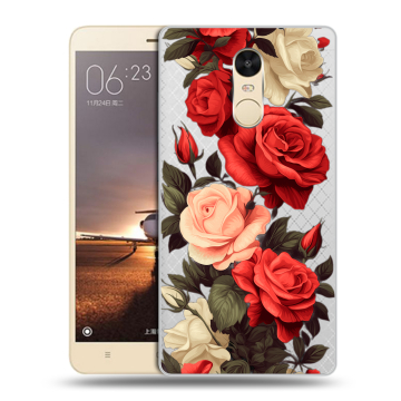 Силиконовый противоударный чехол на Xiaomi RedMi Note 4X с принтом Розы