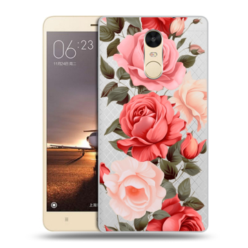 Силиконовый противоударный чехол на Xiaomi RedMi Note 4X с принтом Розы