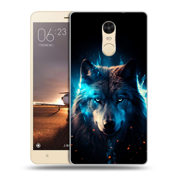 Силиконовый противоударный чехол на Xiaomi RedMi Note 4X с принтом Волк ночной Силиконовый противоударный чехол на Xiaomi RedMi Note 4X с принтом Волк ночной
