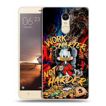 Силиконовый противоударный чехол на Xiaomi RedMi Note 4X с принтом Дональд Дак Деньги Силиконовый противоударный чехол на Xiaomi RedMi Note 4X с принтом Дональд Дак Деньги