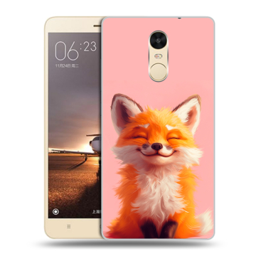 Силиконовый противоударный чехол на Xiaomi RedMi Note 4X с принтом милая лиса Силиконовый противоударный чехол на Xiaomi RedMi Note 4X с принтом милая лиса