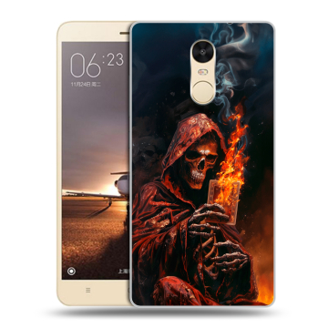 Силиконовый противоударный чехол на Xiaomi RedMi Note 4X с принтом Скелет и карты