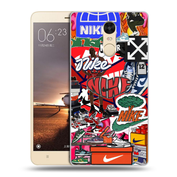 Силиконовый противоударный чехол на Xiaomi RedMi Note 4X с принтом Найк Nike яркий