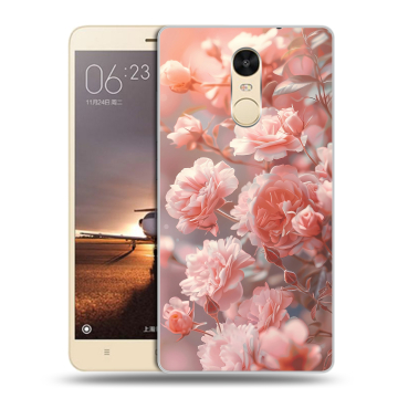 Силиконовый противоударный чехол на Xiaomi RedMi Note 4X с принтом Розовые розы
