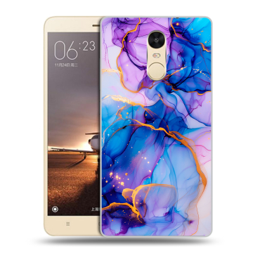 Силиконовый противоударный чехол на Xiaomi RedMi Note 4X с принтом синий мрамор Силиконовый противоударный чехол на Xiaomi RedMi Note 4X с принтом синий мрамор