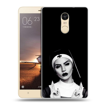 Силиконовый противоударный чехол на Xiaomi RedMi Note 4X с принтом монашка