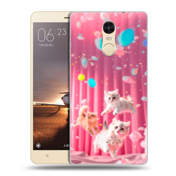 Силиконовый противоударный чехол на Xiaomi RedMi Note 4X с принтом милые котики Силиконовый противоударный чехол на Xiaomi RedMi Note 4X с принтом милые котики