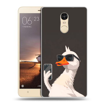 Силиконовый противоударный чехол на Xiaomi RedMi Note 4X с принтом утка в очках