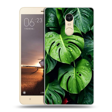 Силиконовый противоударный чехол на Xiaomi RedMi Note 4X с принтом Листья