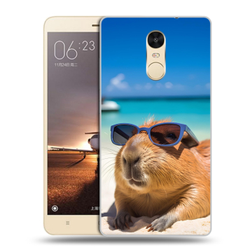 Силиконовый противоударный чехол на Xiaomi RedMi Note 4X с принтом Капибара Силиконовый противоударный чехол на Xiaomi RedMi Note 4X с принтом Капибара