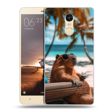 Силиконовый противоударный чехол на Xiaomi RedMi Note 4X с принтом Капибара Силиконовый противоударный чехол на Xiaomi RedMi Note 4X с принтом Капибара