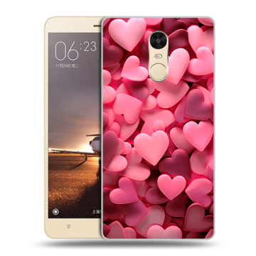 Силиконовый противоударный чехол на Xiaomi RedMi Note 4X с принтом розовые сердечки Силиконовый противоударный чехол на Xiaomi RedMi Note 4X с принтом розовые сердечки