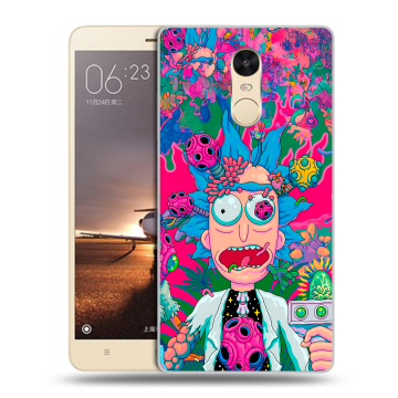 Силиконовый противоударный чехол на Xiaomi RedMi Note 4X с принтом Рик и Морти Rick Morty Силиконовый противоударный чехол на Xiaomi RedMi Note 4X с принтом Рик и Морти Rick Morty