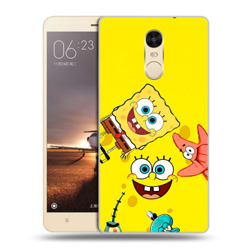 Силиконовый противоударный чехол на Xiaomi RedMi Note 4X с принтом Спанч боб Спанчбоб