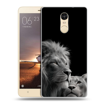Силиконовый противоударный чехол на Xiaomi RedMi Note 4X с принтом Лев кошки Силиконовый противоударный чехол на Xiaomi RedMi Note 4X с принтом Лев кошки