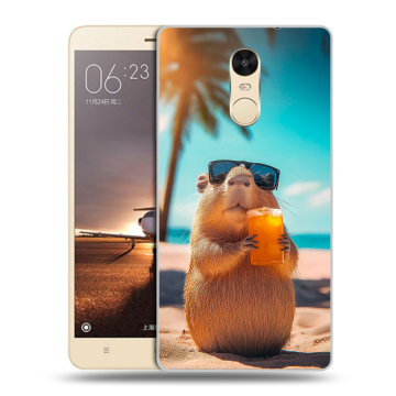 Силиконовый противоударный чехол на Xiaomi RedMi Note 4X с принтом Капибара Силиконовый противоударный чехол на Xiaomi RedMi Note 4X с принтом Капибара