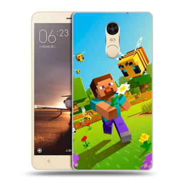 Силиконовый противоударный чехол на Xiaomi RedMi Note 4X с принтом Майнкрафт Minecraft Силиконовый противоударный чехол на Xiaomi RedMi Note 4X с принтом Майнкрафт Minecraft
