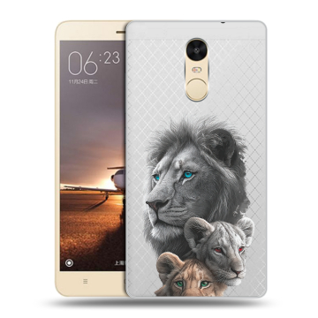 Силиконовый противоударный чехол на Xiaomi RedMi Note 4X с принтом Львы Силиконовый противоударный чехол на Xiaomi RedMi Note 4X с принтом Львы