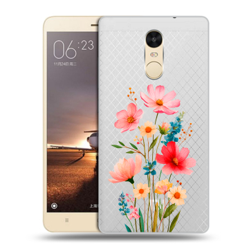 Силиконовый противоударный чехол на Xiaomi RedMi Note 4X с принтом Цветы Силиконовый противоударный чехол на Xiaomi RedMi Note 4X с принтом Цветы