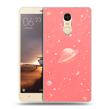 Силиконовый противоударный чехол на Xiaomi RedMi Note 4X с принтом Розовый космос Силиконовый противоударный чехол на Xiaomi RedMi Note 4X с принтом Розовый космос