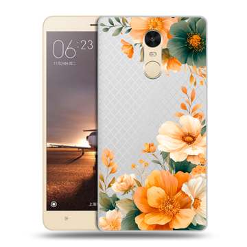 Силиконовый противоударный чехол на Xiaomi RedMi Note 4X с принтом Цветы принт Силиконовый противоударный чехол на Xiaomi RedMi Note 4X с принтом Цветы принт