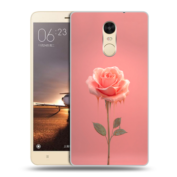 Силиконовый противоударный чехол на Xiaomi RedMi Note 4X с принтом Розовая роза Силиконовый противоударный чехол на Xiaomi RedMi Note 4X с принтом Розовая роза