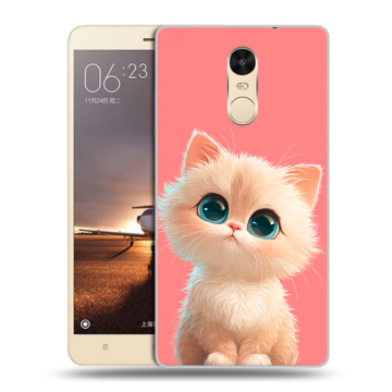 Силиконовый противоударный чехол на Xiaomi RedMi Note 4X с принтом Розовый котенок Силиконовый противоударный чехол на Xiaomi RedMi Note 4X с принтом Розовый котенок