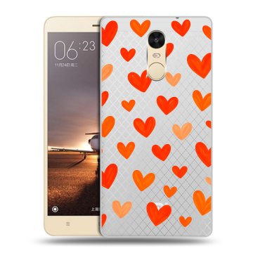 Силиконовый противоударный чехол на Xiaomi RedMi Note 4X с принтом Сердечки Силиконовый противоударный чехол на Xiaomi RedMi Note 4X с принтом Сердечки