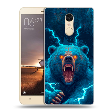 Силиконовый противоударный чехол на Xiaomi RedMi Note 4X с принтом Медведь Силиконовый противоударный чехол на Xiaomi RedMi Note 4X с принтом Медведь
