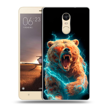 Силиконовый противоударный чехол на Xiaomi RedMi Note 4X с принтом Медведь Силиконовый противоударный чехол на Xiaomi RedMi Note 4X с принтом Медведь