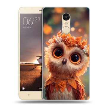 Силиконовый противоударный чехол на Xiaomi RedMi Note 4X с принтом Милая сова Силиконовый противоударный чехол на Xiaomi RedMi Note 4X с принтом Милая сова
