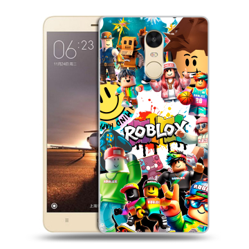 Силиконовый противоударный чехол на Xiaomi RedMi Note 4X с принтом Roblox Роблокс
