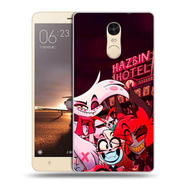 Силиконовый противоударный чехол на Xiaomi RedMi Note 4X с принтом Hazbin Hotel Отель Хазбин