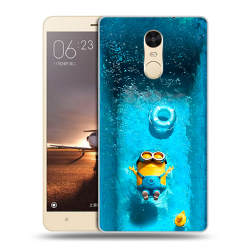 Силиконовый противоударный чехол на Xiaomi RedMi Note 4X с принтом Миньоны