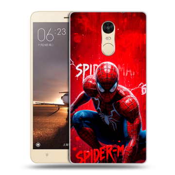 Силиконовый противоударный чехол на Xiaomi RedMi Note 4X с принтом Spiderman Человек паук