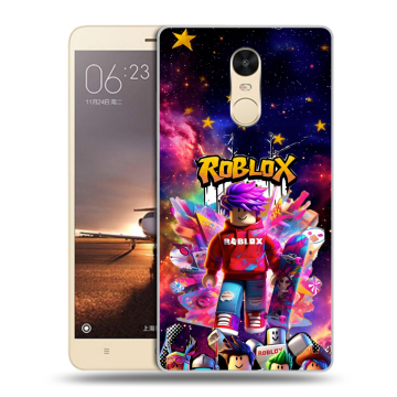 Силиконовый противоударный чехол на Xiaomi RedMi Note 4X с принтом Roblox Роблокс