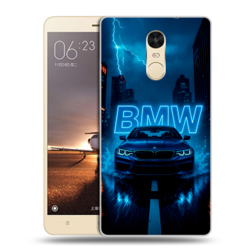Силиконовый противоударный чехол на Xiaomi RedMi Note 4X с принтом BMW БМВ Силиконовый противоударный чехол на Xiaomi RedMi Note 4X с принтом BMW БМВ