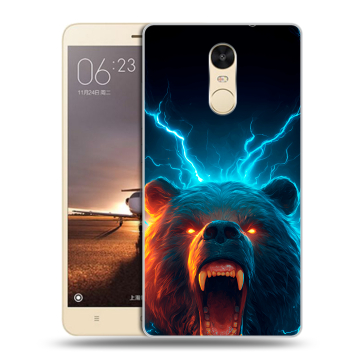 Силиконовый противоударный чехол на Xiaomi RedMi Note 4X с принтом Медведь Силиконовый противоударный чехол на Xiaomi RedMi Note 4X с принтом Медведь