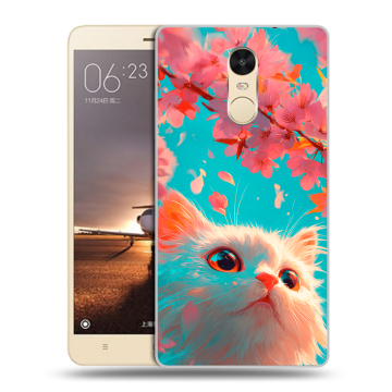 Силиконовый противоударный чехол на Xiaomi RedMi Note 4X с принтом Красивый кот Силиконовый противоударный чехол на Xiaomi RedMi Note 4X с принтом Красивый кот