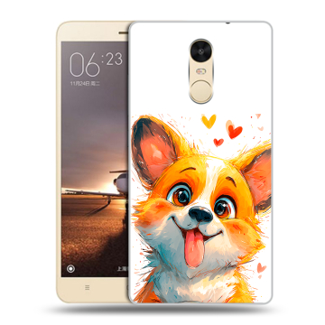 Силиконовый противоударный чехол на Xiaomi RedMi Note 4X с принтом корги