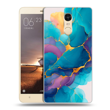 Силиконовый противоударный чехол на Xiaomi RedMi Note 4X с принтом Мрамор блестки Силиконовый противоударный чехол на Xiaomi RedMi Note 4X с принтом Мрамор блестки